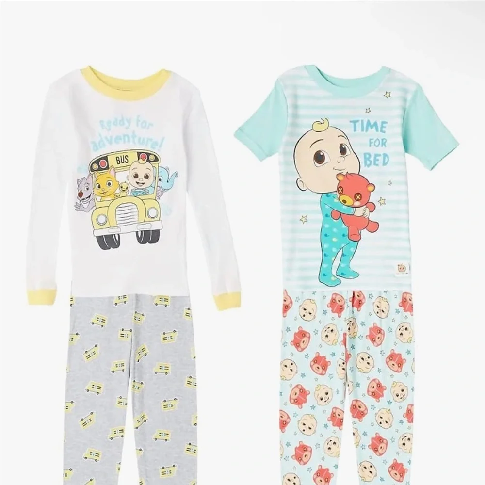 Cocomelon 4 pc pajama set with JJ and school bus 2T GUC